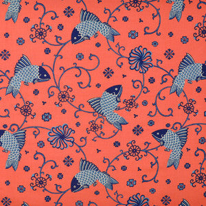 Oriental Fishes Indigo by Lee Jofa Fabric