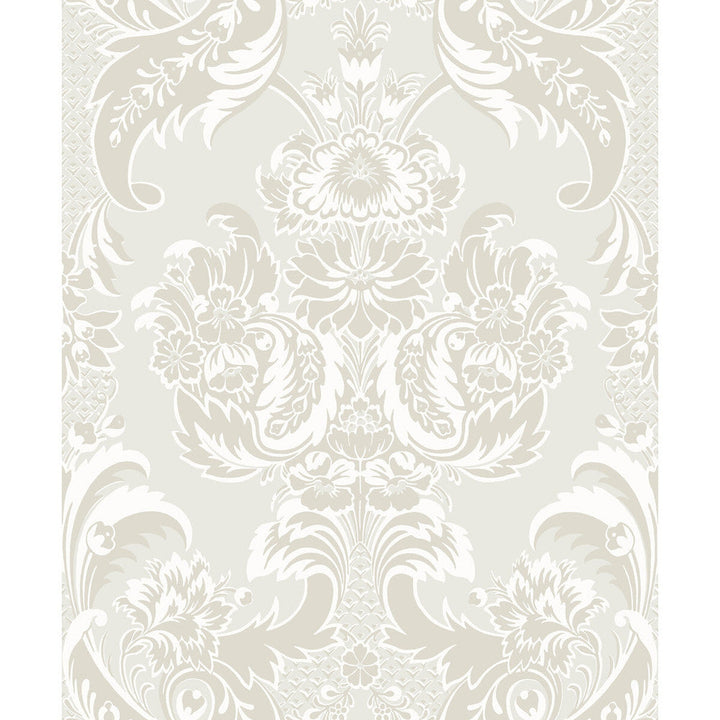 Wyndham White And Pearl by Cole & Son Designer Wallcovering COLE & SON ALBEMARLE PAPER - 100% United Kingdom Horizontal: and Vertical: 25.22 21 - Swanky Fabrics -