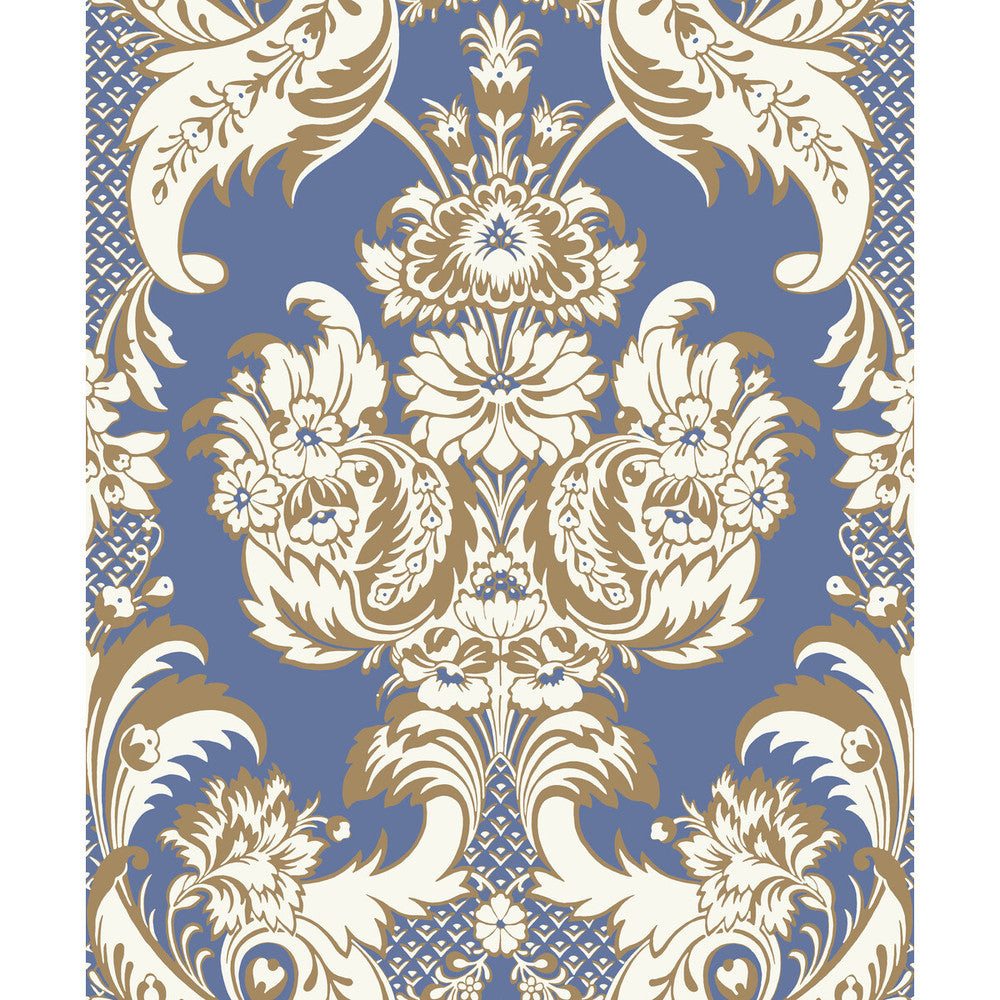 Wyndham Blue And Gold by Cole & Son Wallcovering COLE & SON ALBEMARLE PAPER - 100% United Kingdom - Horizontal: - and Vertical: 25.22 21 - Fabric Carolina -