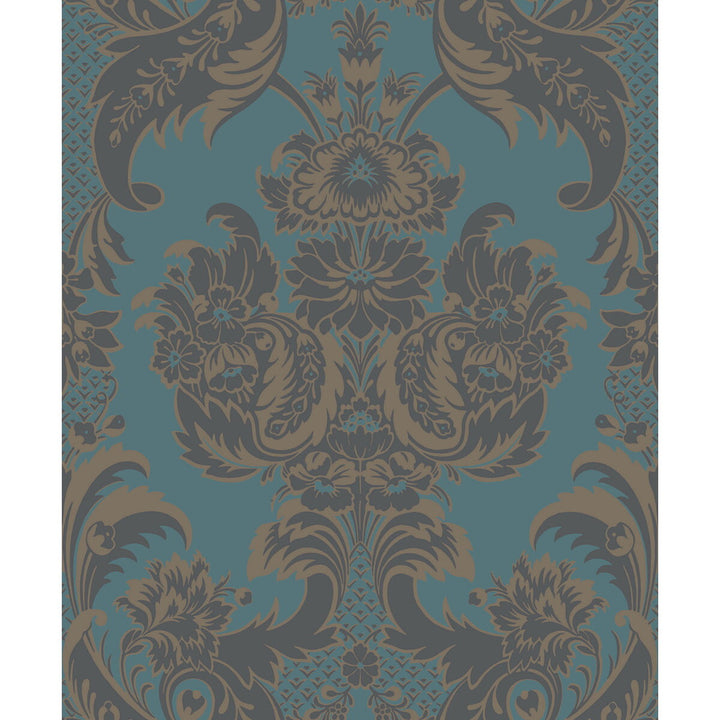 Wyndham Teal And Charcoal by Cole & Son Wallcovering COLE & SON ALBEMARLE PAPER - 100% United Kingdom Horizontal: and Vertical: 25.22 21 - Fabric Carolina -