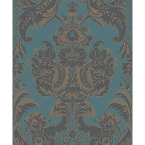Wyndham Teal And Charcoal by Cole & Son Wallcovering