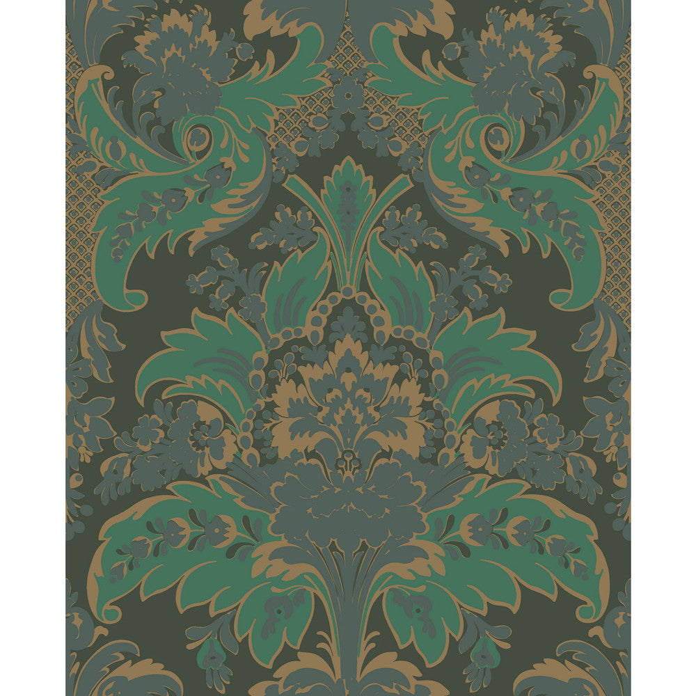 Aldwych Green And Gold by Cole & Son Designer Wallcovering COLE & SON ALBEMARLE PAPER - 100% United Kingdom Horizontal: and Vertical: 25.22 20 - Swanky Fabrics -