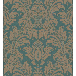 Blake Teal And Silver by Cole & Son Wallcovering