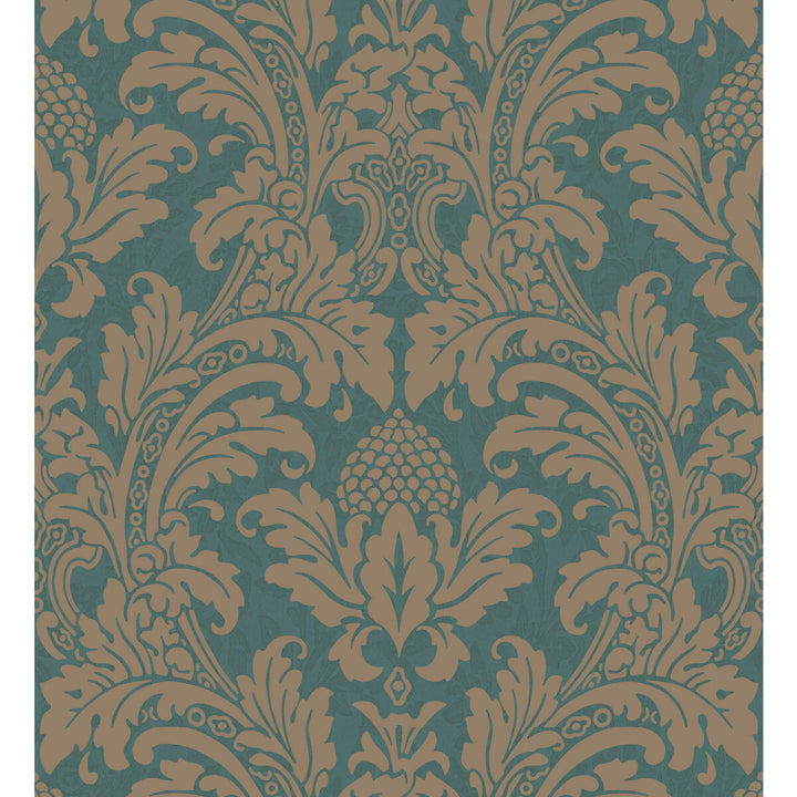 Blake Teal And Silver by Cole & Son Wallcovering COLE & SON ALBEMARLE PAPER - 100% United Kingdom Horizontal: and Vertical: 20.88 21 - Fabric Carolina -