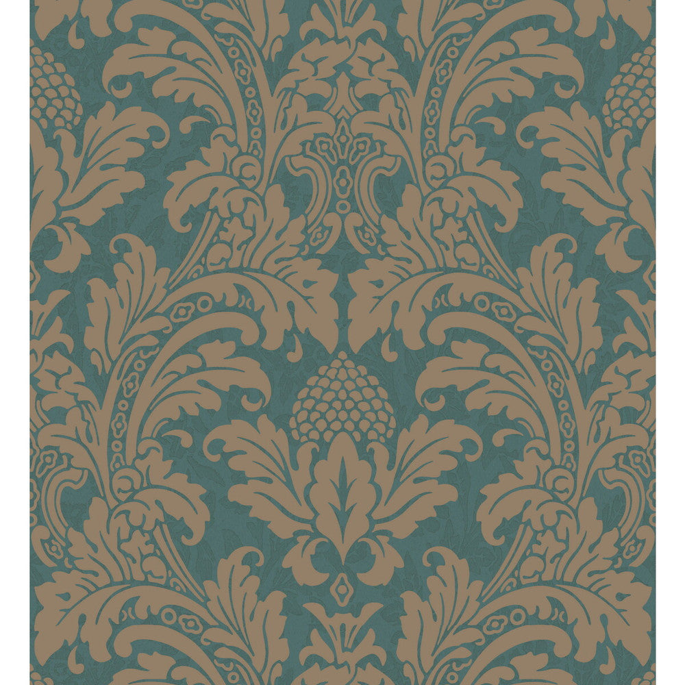 Blake Teal And Silver by Cole & Son Wallcovering COLE & SON ALBEMARLE PAPER - 100% United Kingdom Horizontal: and Vertical: 20.88 21 - Fabric Carolina -