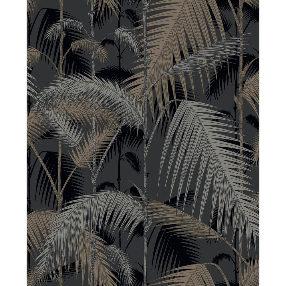 Palm Jungle Silver/Black by Cole & Son Wallcovering CONTEMPORARY RESTYLED PAPER - 100% United Kingdom - Horizontal: 20.5 and Vertical: 25 20.5 - Fabric Carolina -