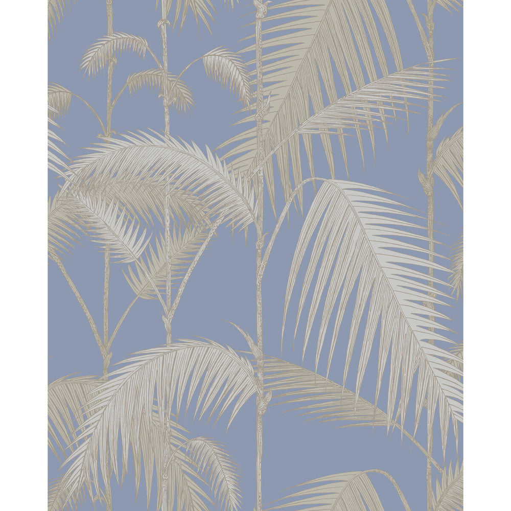 Palm Jungle Straw & Blue by Cole & Son Wallcovering CONTEMPORARY RESTYLED PAPER - 100% United Kingdom Horizontal: 20.5 and Vertical: 25 20.5 - Fabric Carolina -