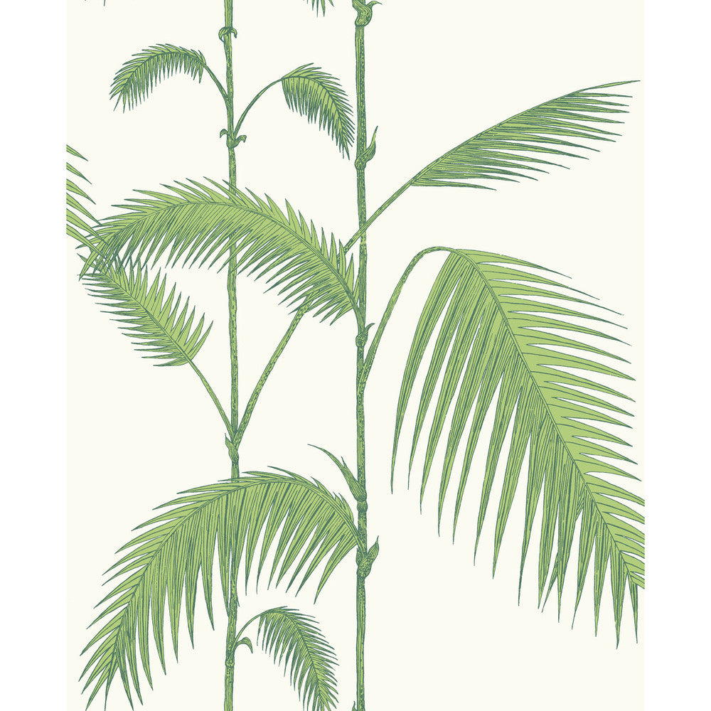 Palm Leaves Green/White by Cole & Son Wallcovering CONTEMPORARY RESTYLED PAPER - 100% United Kingdom - Horizontal: 20.5 and Vertical: 28.3 20.5 - Fabric Carolina -