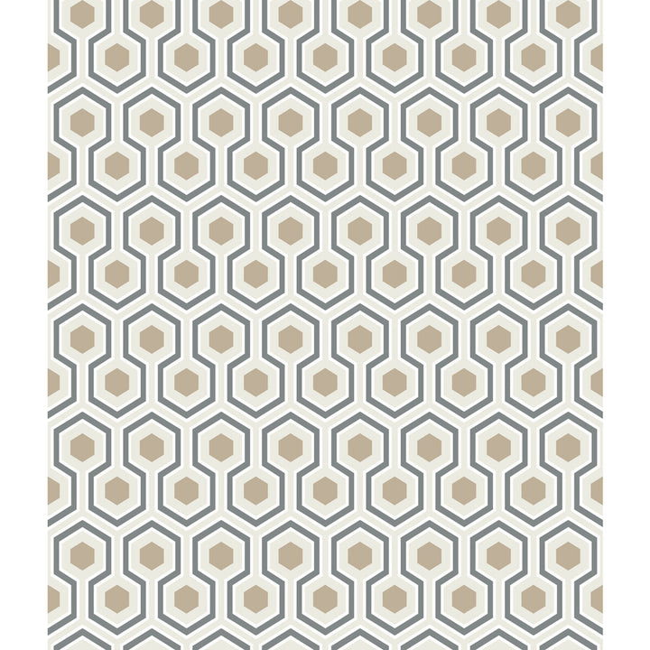 Hicks Hexagon Gilver/Wt/Bk by Cole & Son Wallcovering CONTEMPORARY RESTYLED PAPER - 100% United Kingdom Horizontal: 20.5 and Vertical: 4 20.5 - Fabric Carolina -