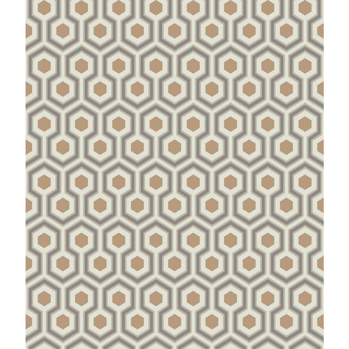 Hicks Hexagon Gold/Taupe by Cole & Son Wallcovering CONTEMPORARY RESTYLED PAPER - 100% United Kingdom Horizontal: 20.5 and Vertical: 4 20.5 - Fabric Carolina -