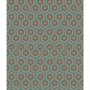 Hicks Hexagon Teal/Gold by Cole & Son Wallcovering