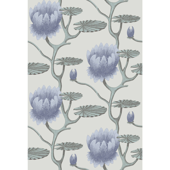Summer Lily Blu/Aq/Pearl by Cole & Son Designer Wallcovering CONTEMPORARY RESTYLED PAPER - 100% United Kingdom Horizontal: 27 and Vertical: 19.75 27 - Swanky Fabrics -