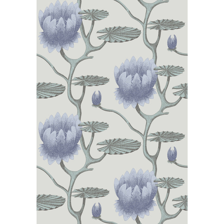 Summer Lily Blu/Aq/Pearl by Cole & Son Wallcovering CONTEMPORARY RESTYLED PAPER - 100% United Kingdom - Horizontal: 27 and Vertical: 19.75 27 - Fabric Carolina -