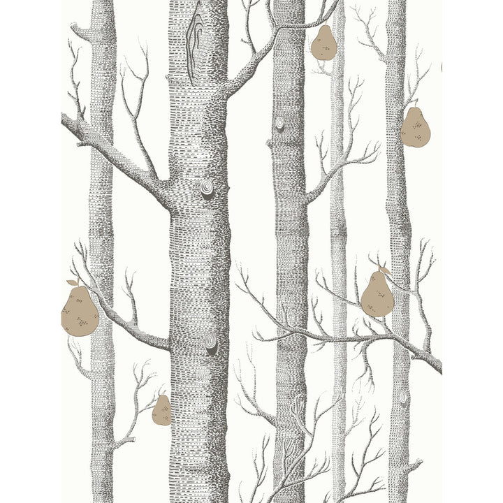 Woods & Pears Blk/Wht/Brnz by Cole & Son Wallcovering CONTEMPORARY RESTYLED PAPER - 100% United Kingdom - Horizontal: 21 and Vertical: 27.5 21 - Fabric Carolina -