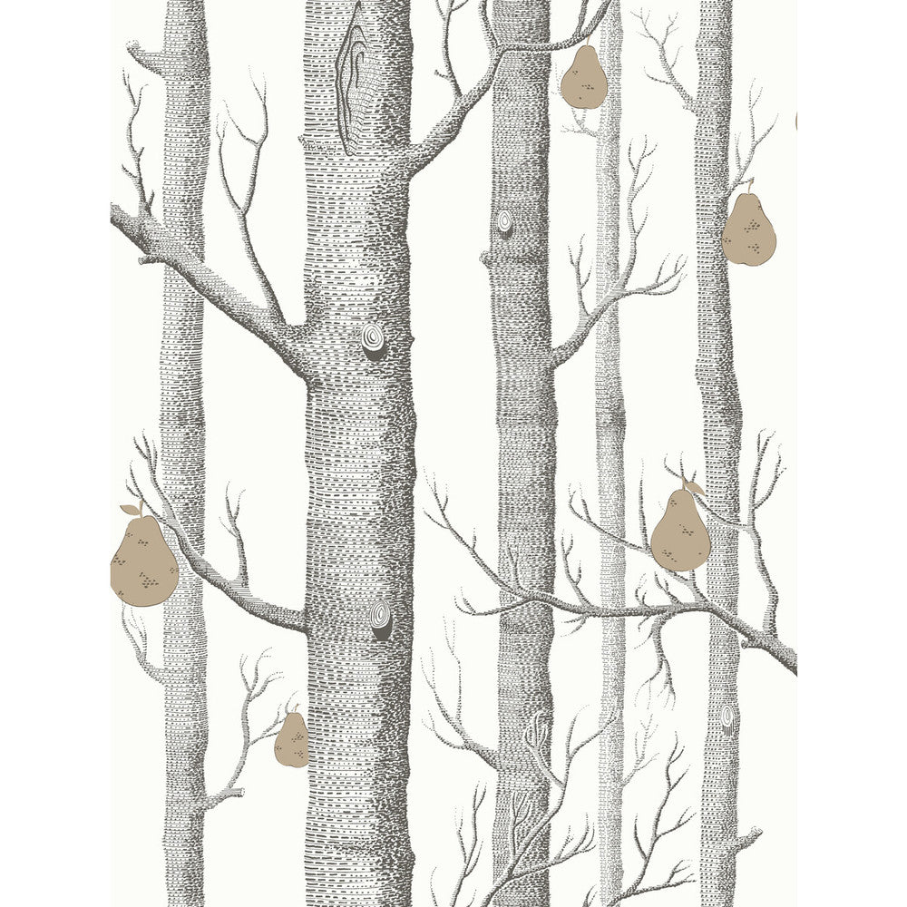 Woods & Pears Blk/Wht/Brnz by Cole & Son Wallcovering CONTEMPORARY RESTYLED PAPER - 100% United Kingdom Horizontal: 21 and Vertical: 27.5 21 - Fabric Carolina -