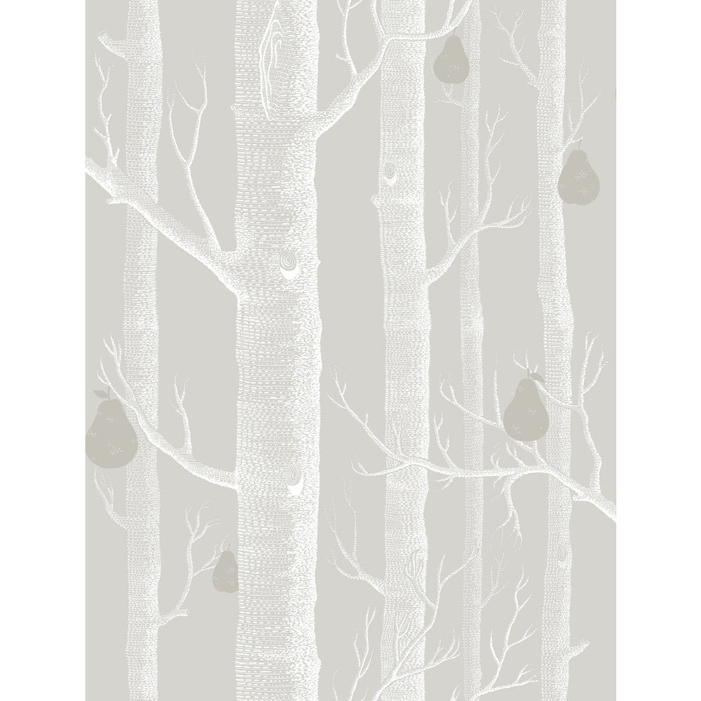 Woods & Pears Grey/Wht/Slvr by Cole & Son Designer Wallcovering CONTEMPORARY RESTYLED PAPER - 100% United Kingdom Horizontal: 21 and Vertical: 27.5 21 - Swanky Fabrics -