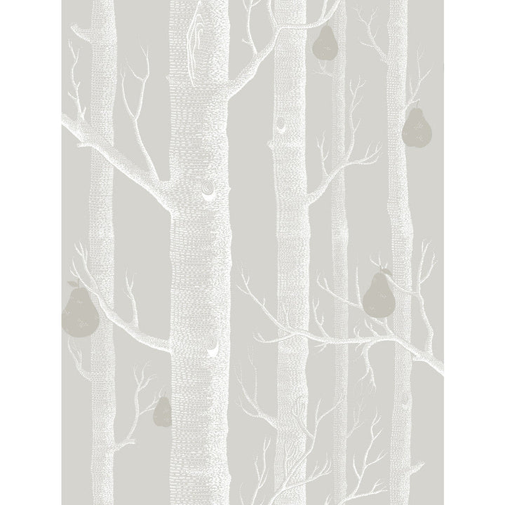 Woods & Pears Grey/Wht/Slvr by Cole & Son Designer Wallcovering CONTEMPORARY RESTYLED PAPER - 100% United Kingdom Horizontal: 21 and Vertical: 27.5 21 - Swanky Fabrics -
