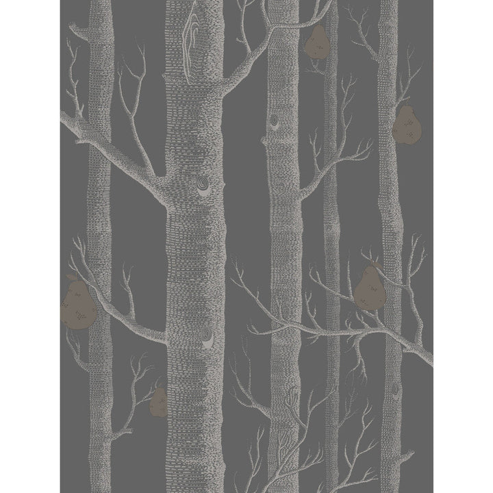 Woods & Pears Gilver/Black by Cole & Son Designer Wallcovering CONTEMPORARY RESTYLED PAPER - 100% United Kingdom - Horizontal: 21 and Vertical: 27.5 21 - Swanky Fabrics -