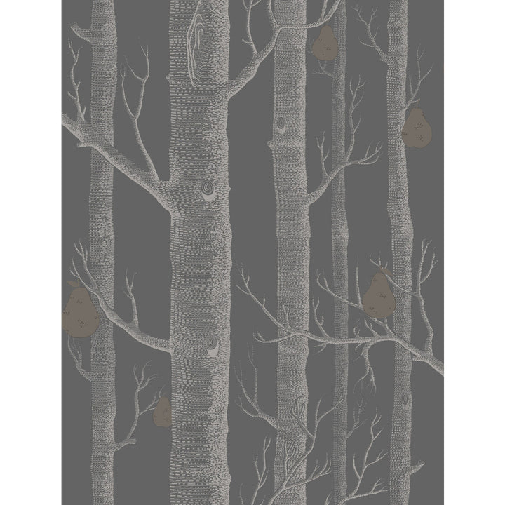 Woods & Pears Gilver/Black by Cole & Son Wallcovering CONTEMPORARY RESTYLED PAPER - 100% United Kingdom Horizontal: 21 and Vertical: 27.5 21 - Fabric Carolina -