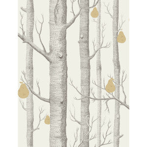Woods & Pears Charcl/Lin/Gld by Cole & Son Wallcovering