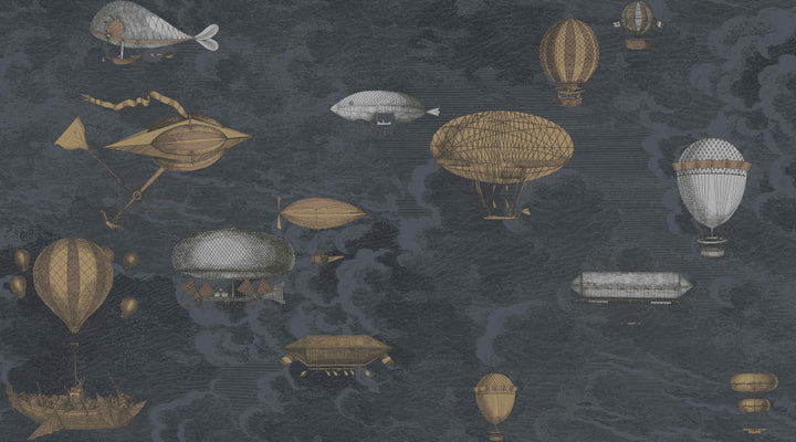 Macchine Volanti Midnight by Cole & Son Wallcovering