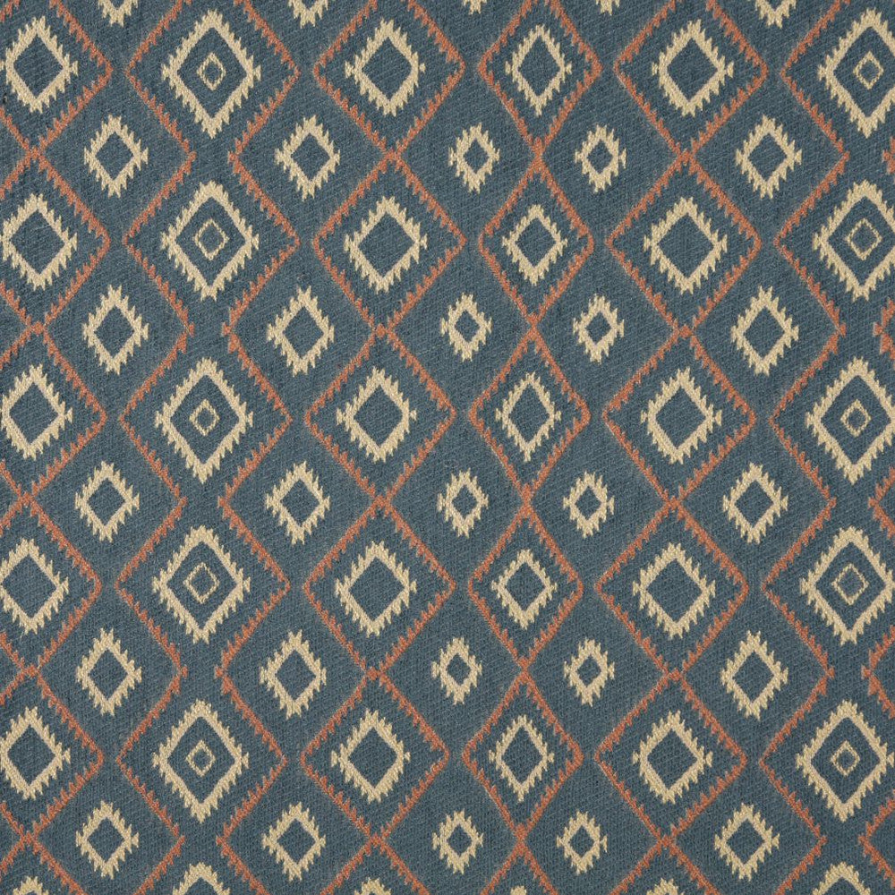 9749 Baja Blue by Charlotte Fabric Painted Desert Chenilles 79% Olefin, 21% Polyester Made In USA Exceeds 100,000 Wyzenbeek Rubs (Heavy Duty) Horizontal: 9.0" x Vertical: 5.0" 54 Inches - Fabric Carolina -