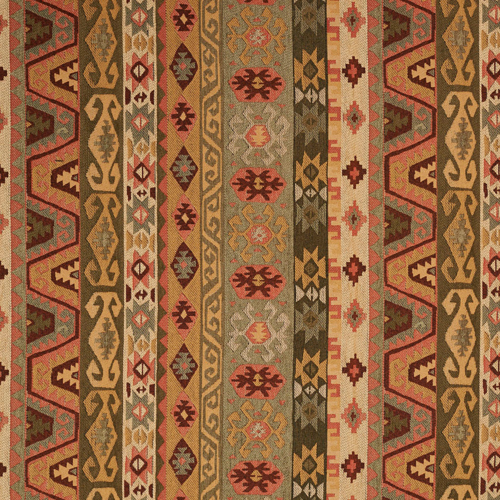 9759 Aztec Verde by Charlotte Fabric Painted Desert Chenilles 81% Olefin, 19% Polyester Made In USA Exceeds 100,000 Wyzenbeek Rubs (Heavy Duty) Horizontal: 25.0" x Vertical: 7.0" 54 Inches - Fabric Carolina -