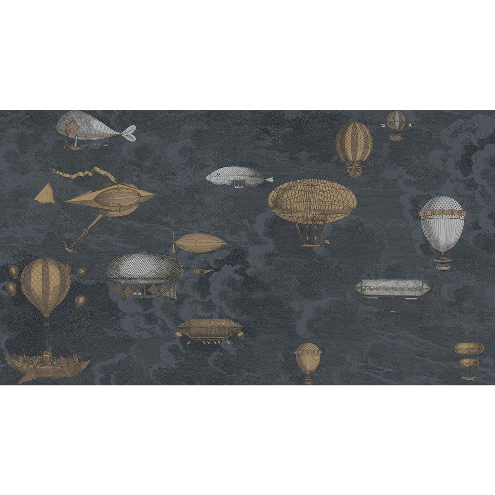 Macchine Volanti Midnight by Cole & Son Wallcovering COLE & SON FORNASETTI PAPER - 100% United Kingdom Horizontal: 54 and Vertical: 30 54 - Fabric Carolina -