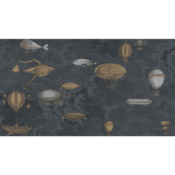 Macchine Volanti Midnight by Cole & Son Wallcovering COLE & SON FORNASETTI PAPER - 100% United Kingdom Horizontal: 54 and Vertical: 30 54 - Fabric Carolina -
