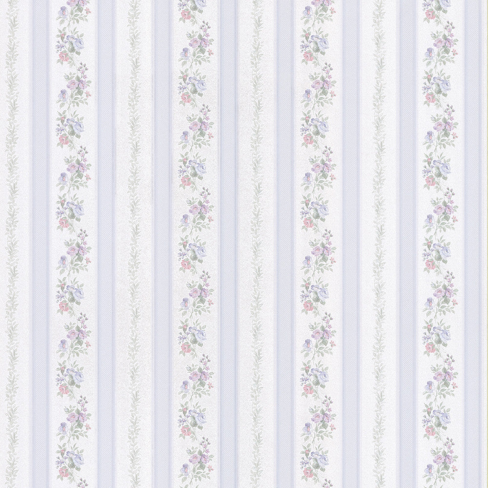 Loretta Light Blue Leaf Stripe Wallpaper by Mirage Satin Rose Covers about 56.4 square feet 20.5-in by 33-ft long roll Prepasted 3.4 - Fabric Carolina -