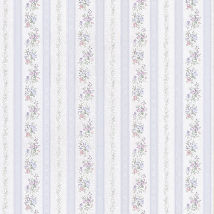 Loretta Light Blue Leaf Stripe Wallpaper by Mirage Satin Rose Covers about 56.4 square feet 20.5-in by 33-ft long roll Prepasted 3.4 - Fabric Carolina -