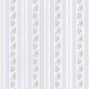 Loretta Light Blue Leaf Stripe Wallpaper by Mirage