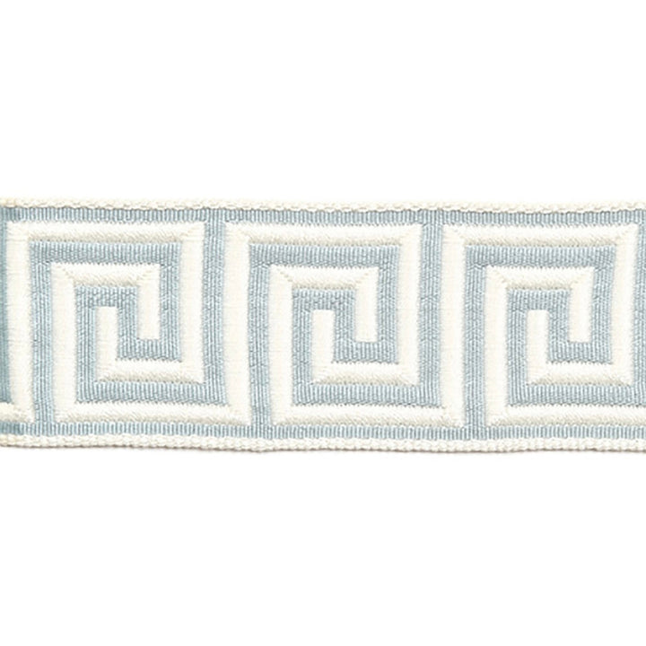 Hellenic Key Jacquard Tape Mist by Europatex Fabric Hellenic 62% Fibranne, 38% Rayon 2.00 inches - Fabric Carolina -
