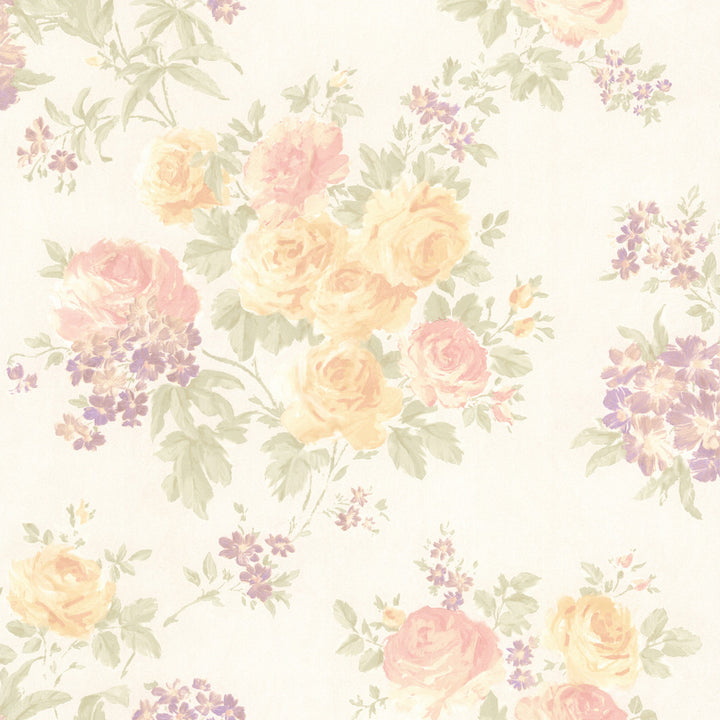 Ivana Pastel Floral Trail Wallpaper by Mirage Mystique X Covers about 56.4 square feet 20.5-in by 33-ft long roll Prepasted 21 - Fabric Carolina -
