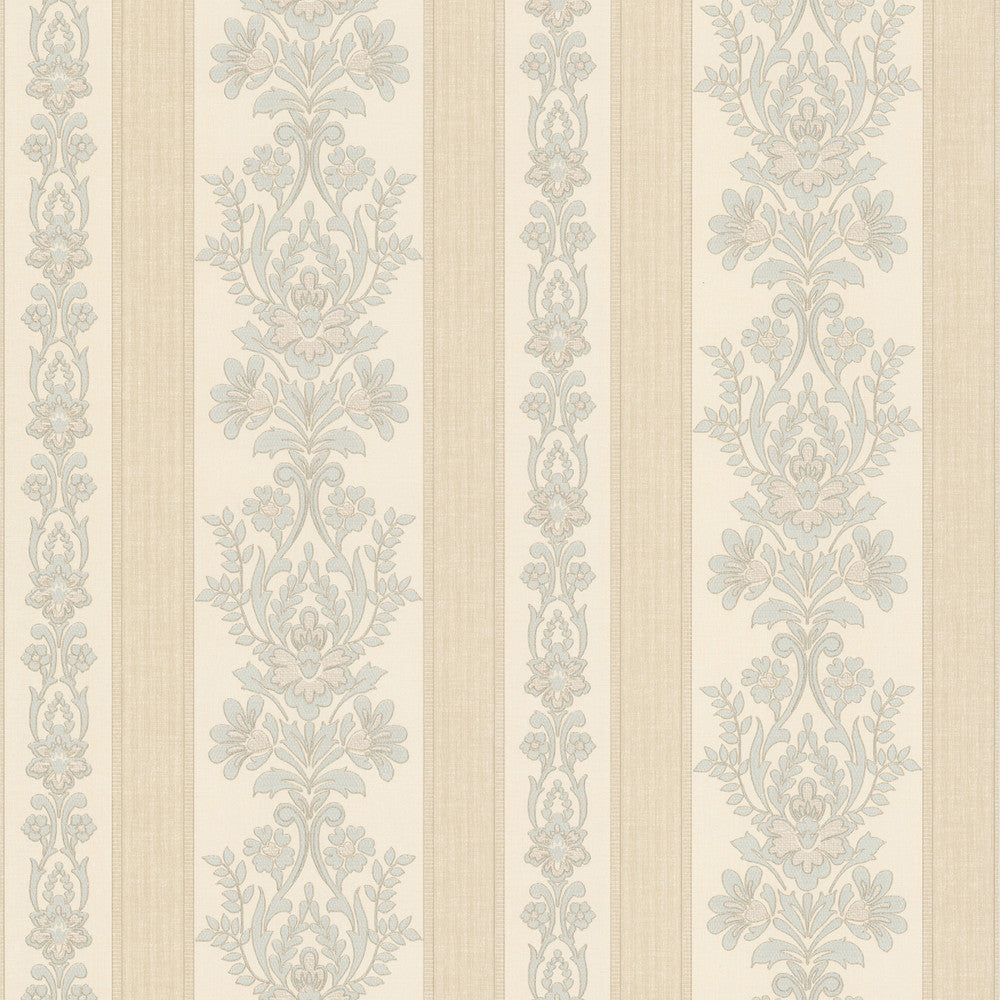 Kensington Light Blue Stripe Wallpaper by Mirage Simply Satin VI Covers about 56.4 square feet 20.5-in by 33-ft long roll Prepasted 7 - Fabric Carolina -