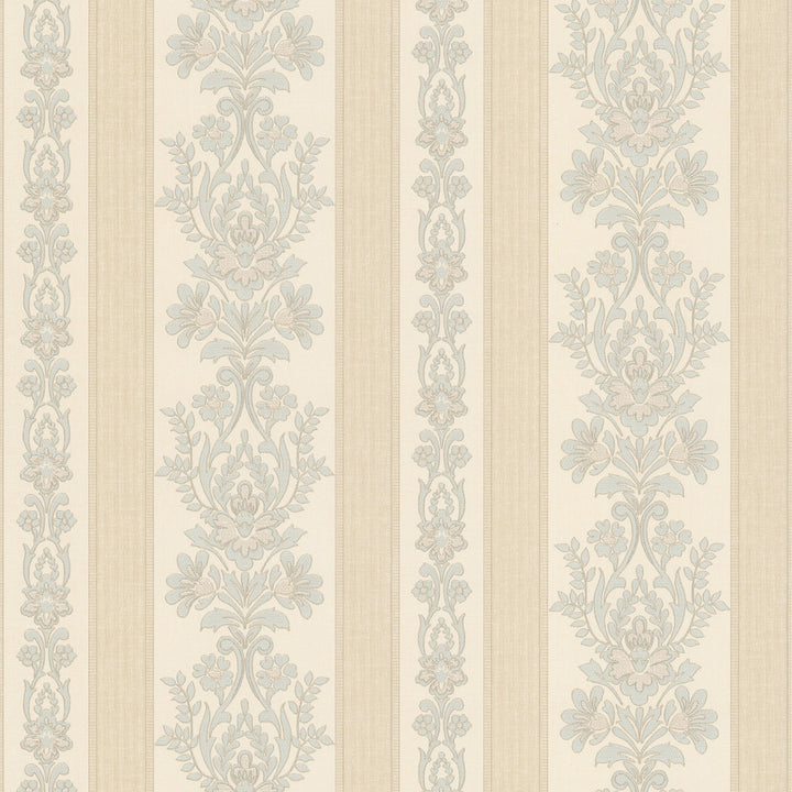 Kensington Light Blue Stripe Wallpaper by Mirage Simply Satin VI Covers about 56.4 square feet 20.5-in by 33-ft long roll Prepasted 7 - Fabric Carolina -