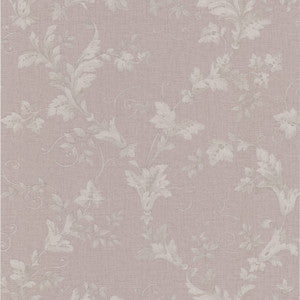Thames Mauve Leafy Scroll Wallpaper by Mirage