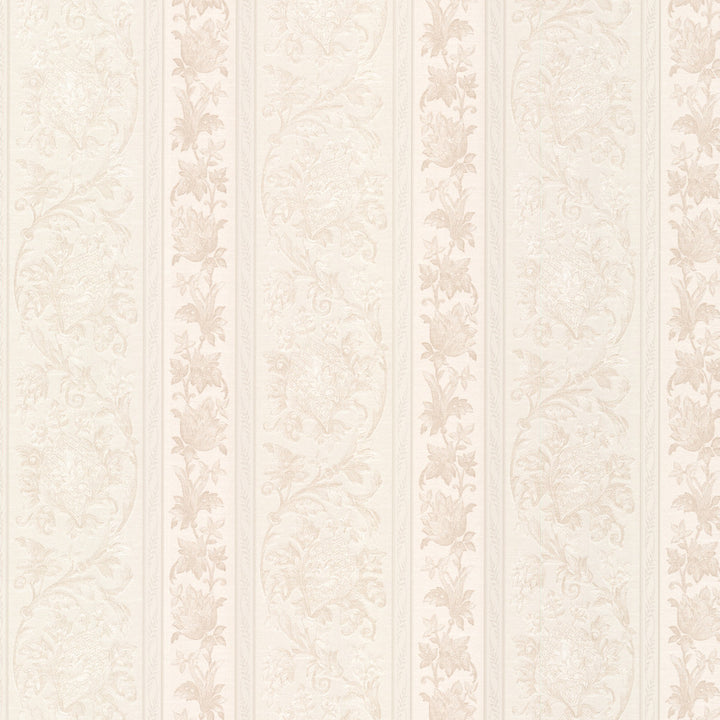 Sublime Champagne Scroll Stripe Wallpaper by Mirage Jubilee Covers about 56.4 square feet 20.5-in by 33-ft long roll Prepasted 10.4 - Fabric Carolina -