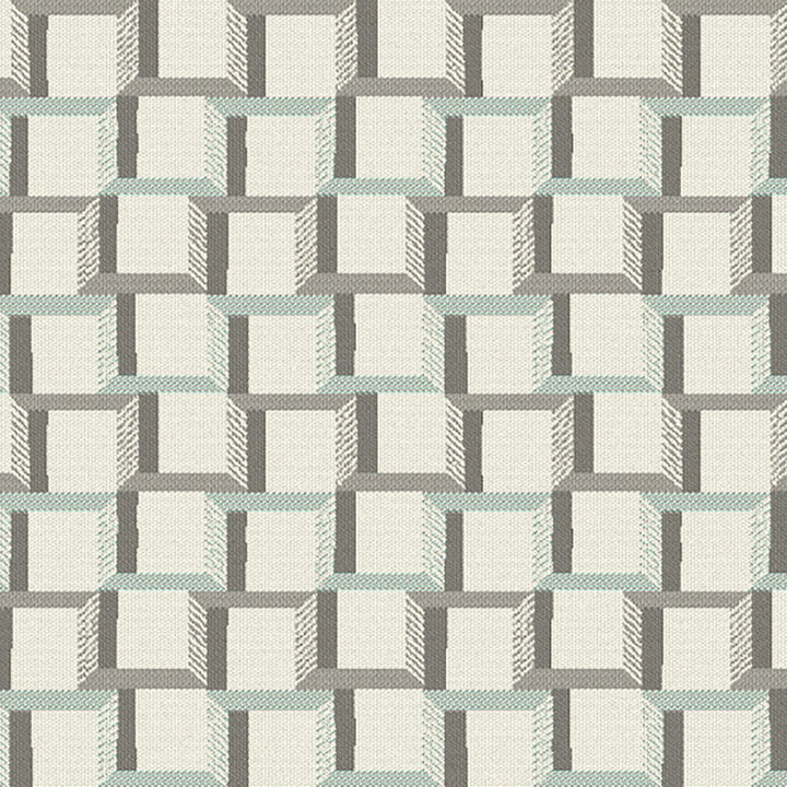 145471-0002 Beveled Squares Mist by Sunbrella Fabric Sunbrella Acrylic USA or Imported 5-Year Horizontal: 14 in. and Vertical: 13.3 in. 54 in. - Fabric Carolina -