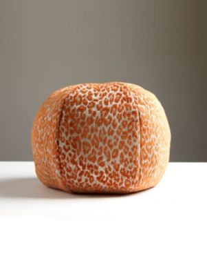 Leopard Pillow 12 Dia - Orange Koi A9SLEOPILL0006 by Scalamandre Designer Pillows AMAZINK 45% COTTON 31% VISCOSE 24% POLYESTER U.S.A. HEAVY DUTY Horizontal: 9.75" and Vertical: 7" 0 - Swanky Fabrics -