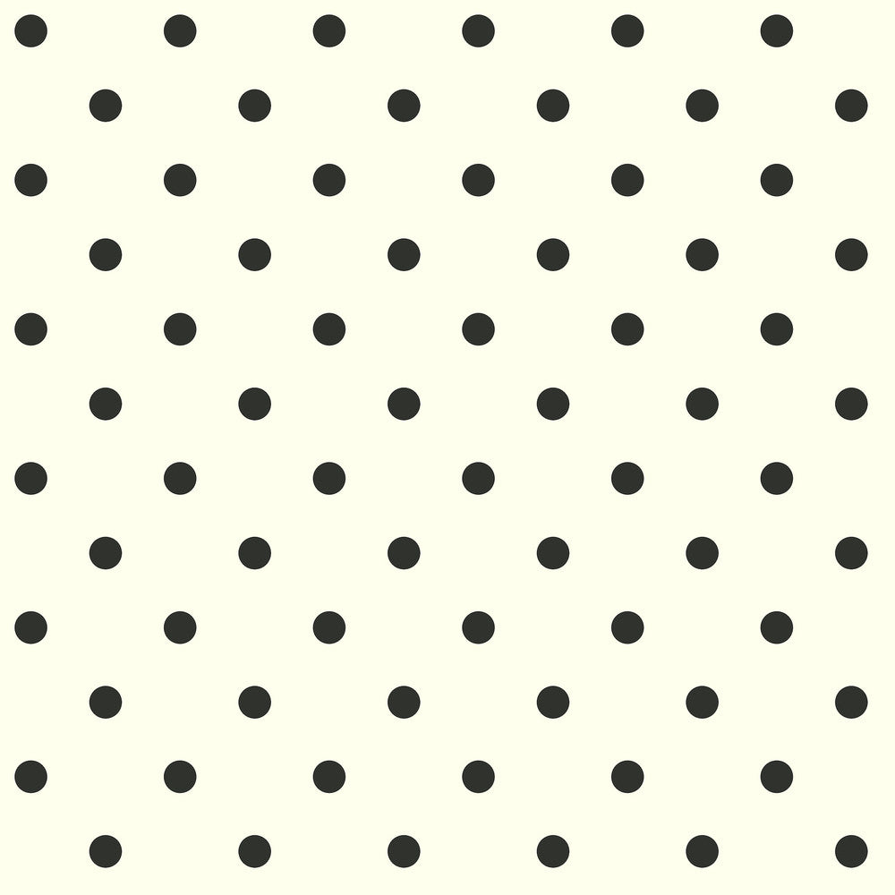 Dots on Dots White & Black Wallpaper by Magnolia Home Magnolia Home Covers about 56.4 square feet 20.5-in by 33-ft long roll Prepasted 3.38 - Fabric Carolina -