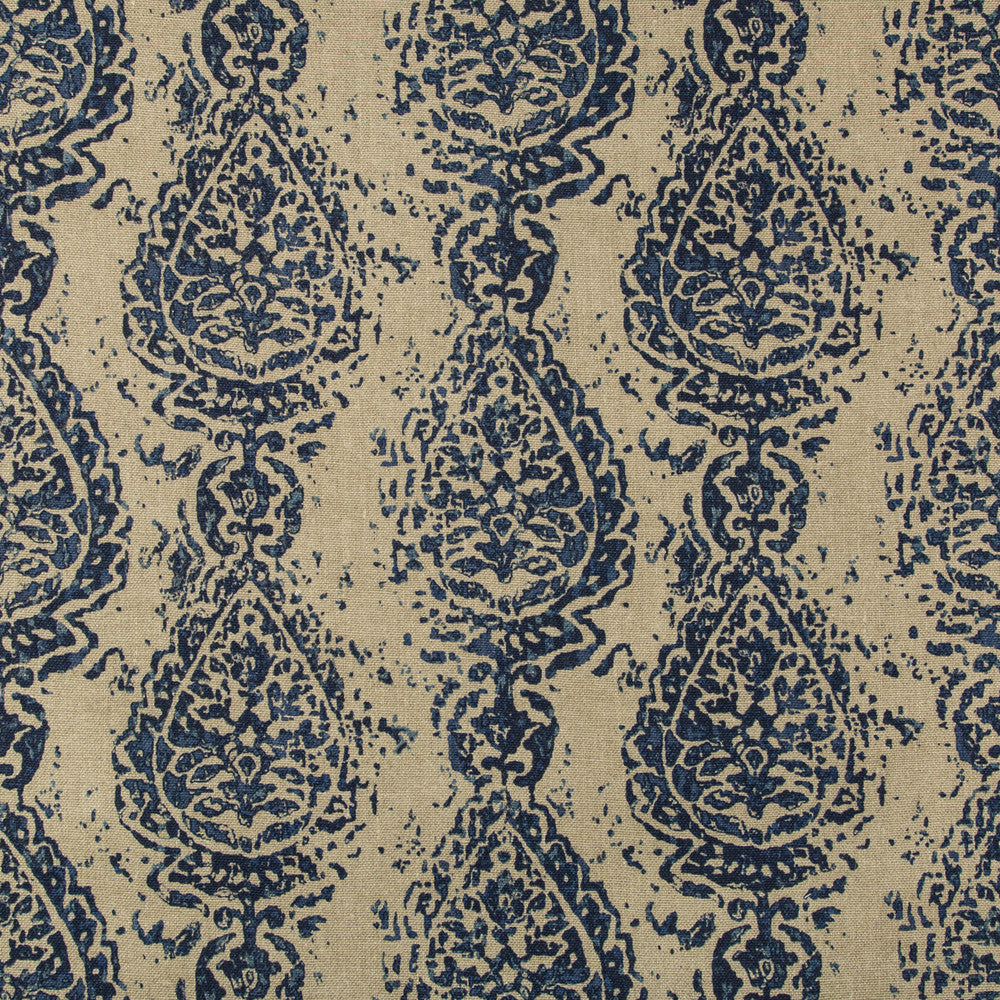 Abbess Paisley Azure by Kravet Design Fabric BARCLAY BUTERA SAGAMORE LINEN - 100% India Horizontal: 13.75 and Vertical: 12.5 53 - Fabric Carolina -