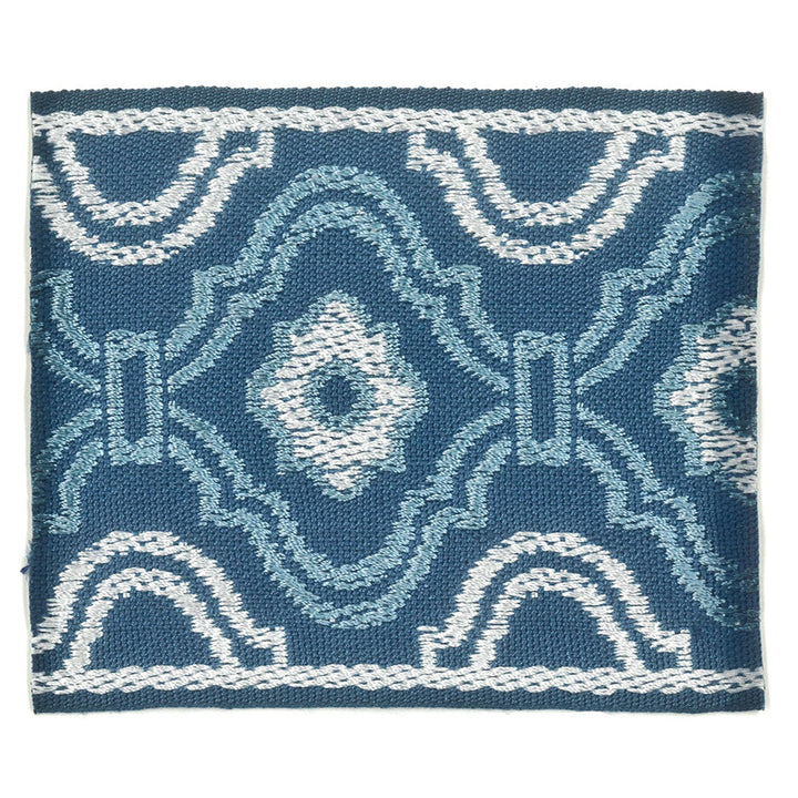 About 11 Denim by Stout Designer Trim Insights Trim 51% Spun Viscose 49% Polyester CHINA Horizontal: 2.125 and Vertical: 0 3.38 in - Swanky Fabrics -