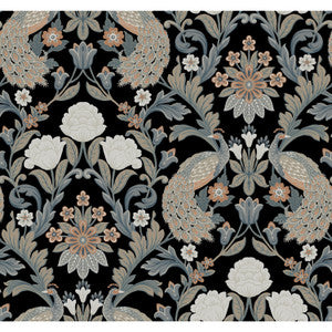 Plume Dynasty Black Wallpaper by Ronald Redding