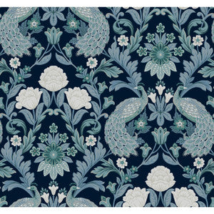 Plume Dynasty Navy Wallpaper by Ronald Redding