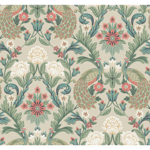 Plume Dynasty Taupe Wallpaper by Ronald Redding