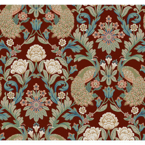 Plume Dynasty Red Metallic Wallpaper by Ronald Redding