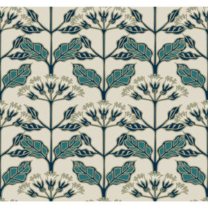 Tracery Blooms Beige Metallic Wallpaper by Ronald Redding