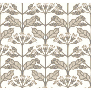 Tracery Blooms White Wallpaper by Ronald Redding