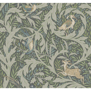 Woodland Tapestry Sage Wallpaper by Ronald Redding